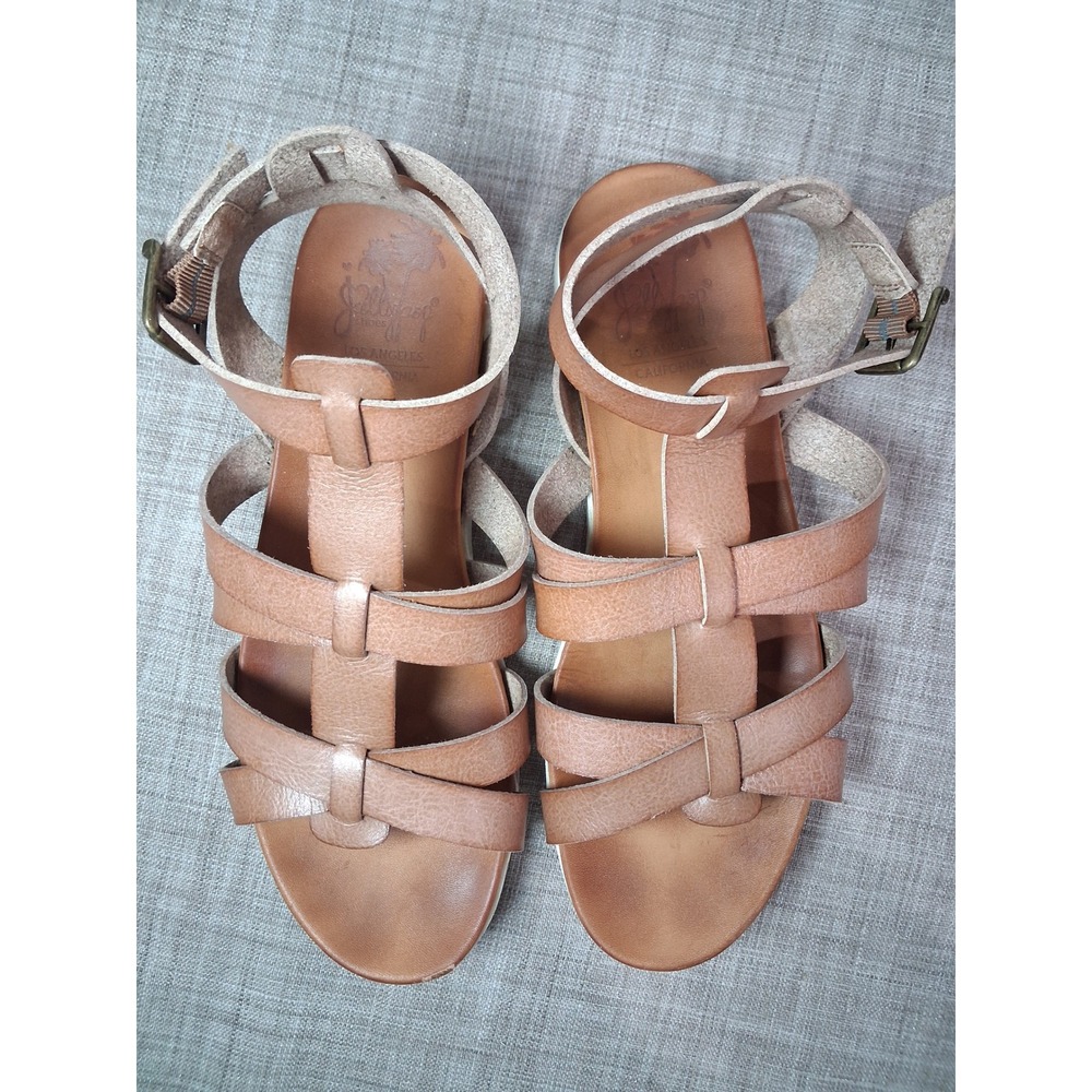 Jellypop Eevi Tan Brown Strappy Gladiator Sandals White Platform Sole Womens 9M - Picture 4 of 6
